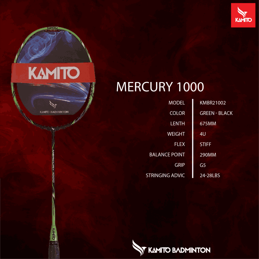 Raquette de badminton KAMITO MERCURY 1000 4U (non cordée)