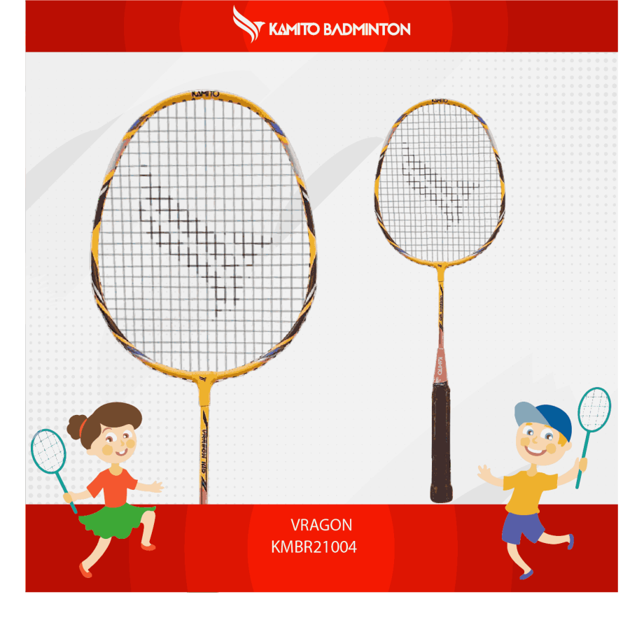Raquette de badminton KAMITO VRAGON KID 4U (cordée)
