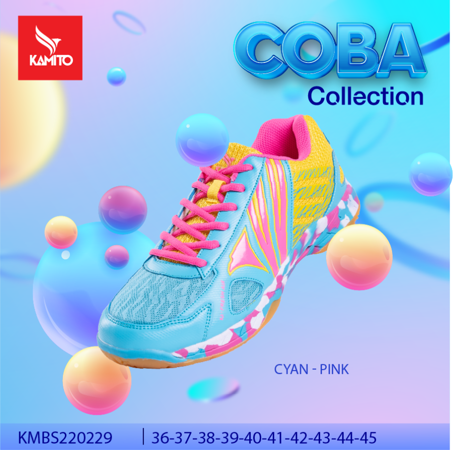 Chaussures indoor KAMITO homme/femme COBA Turquoise/Rose