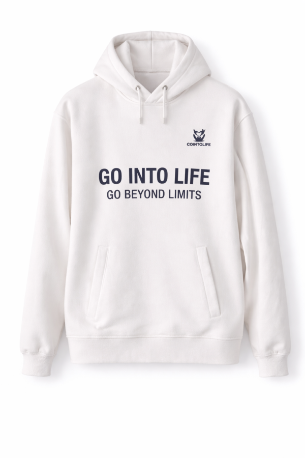 Hoodie GO INTO LIFE unisexe Blanc – Lifestyle sportif