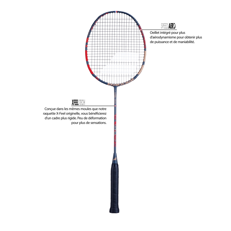 Raquette de badminton BABOLAT X-FEEL ORIGIN S NCV (cordée)