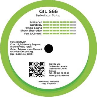 Cordage de badminton GO INTO LIFE S66 (bobine - 200m)