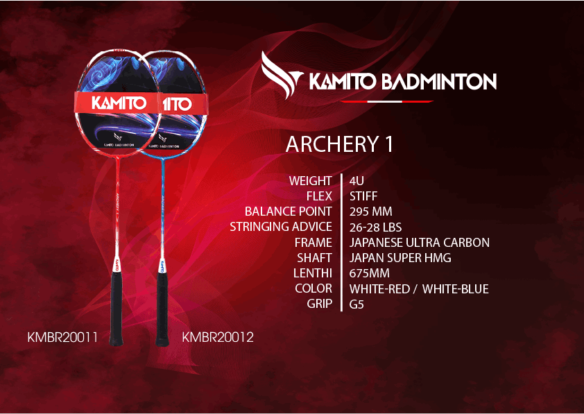 Raquette de badminton KAMITO ARCHERY 1 4U (non cordée)