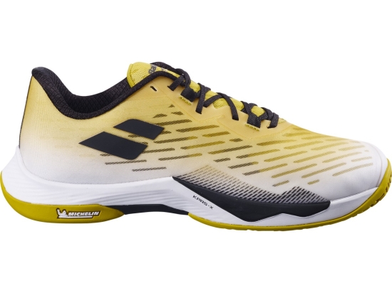Chaussures indoor BABOLAT homme SHADOW TOUR 5 White/Gold