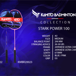 Raquette de badminton KAMITO STARK POWER 100 4U (non cordée)