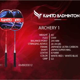 Raquette de badminton KAMITO ARCHERY 1 4U (non cordée)